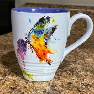 Dean Crouser Mug Watercolor Butterfly Design 16oz